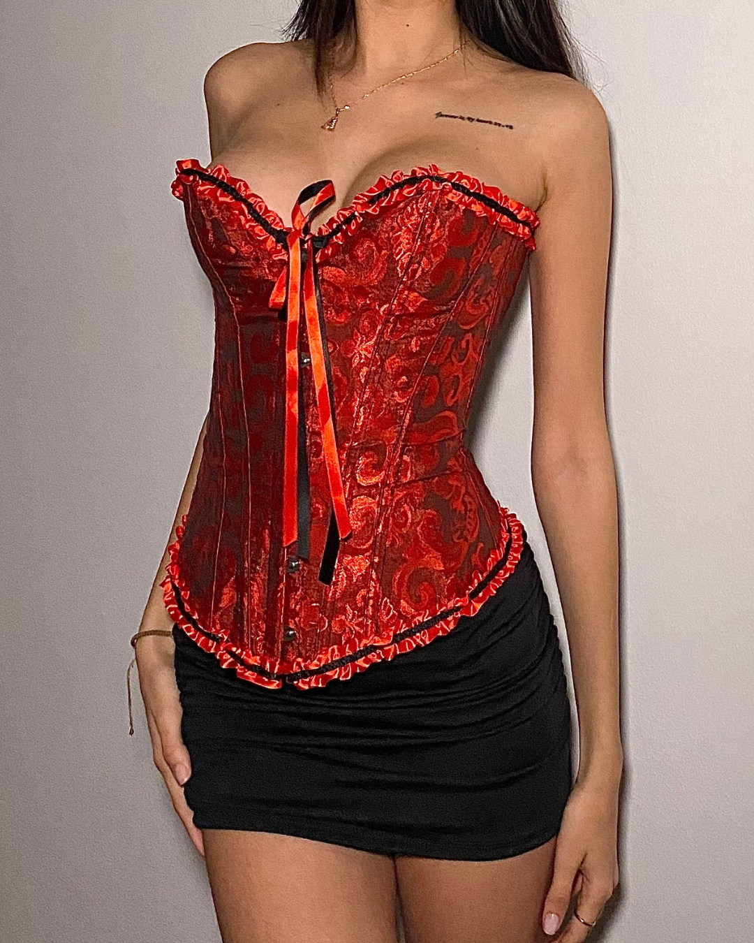 Corset Victoriano Rojo y negro