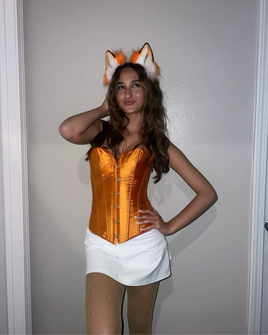 Corset Victoriano Liso Naranja
