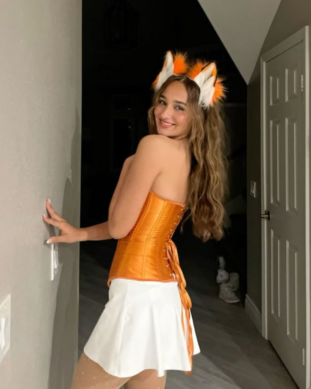 Corset Victoriano Liso Naranja